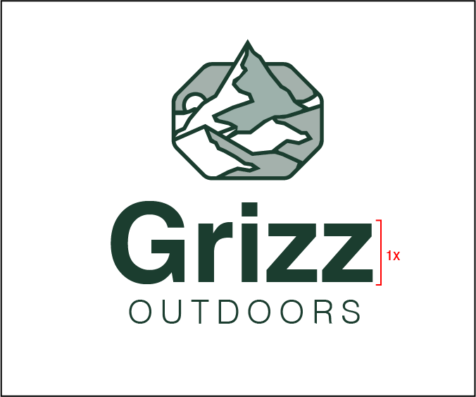 GRIZZ secondary logo spacing and safe area