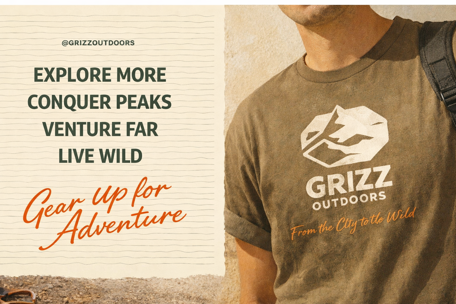 GRIZZ brand application used in user testing on outdoor carry gear