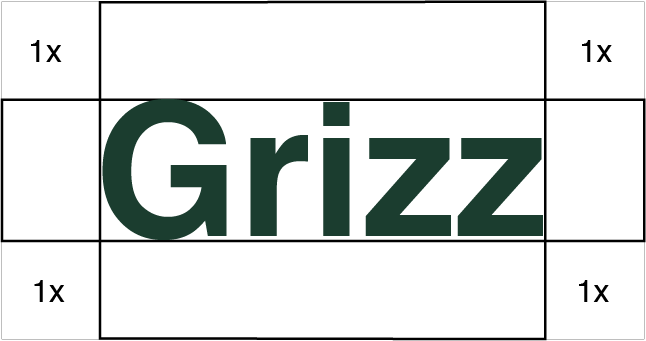 GRIZZ wordmark lockup spacing
